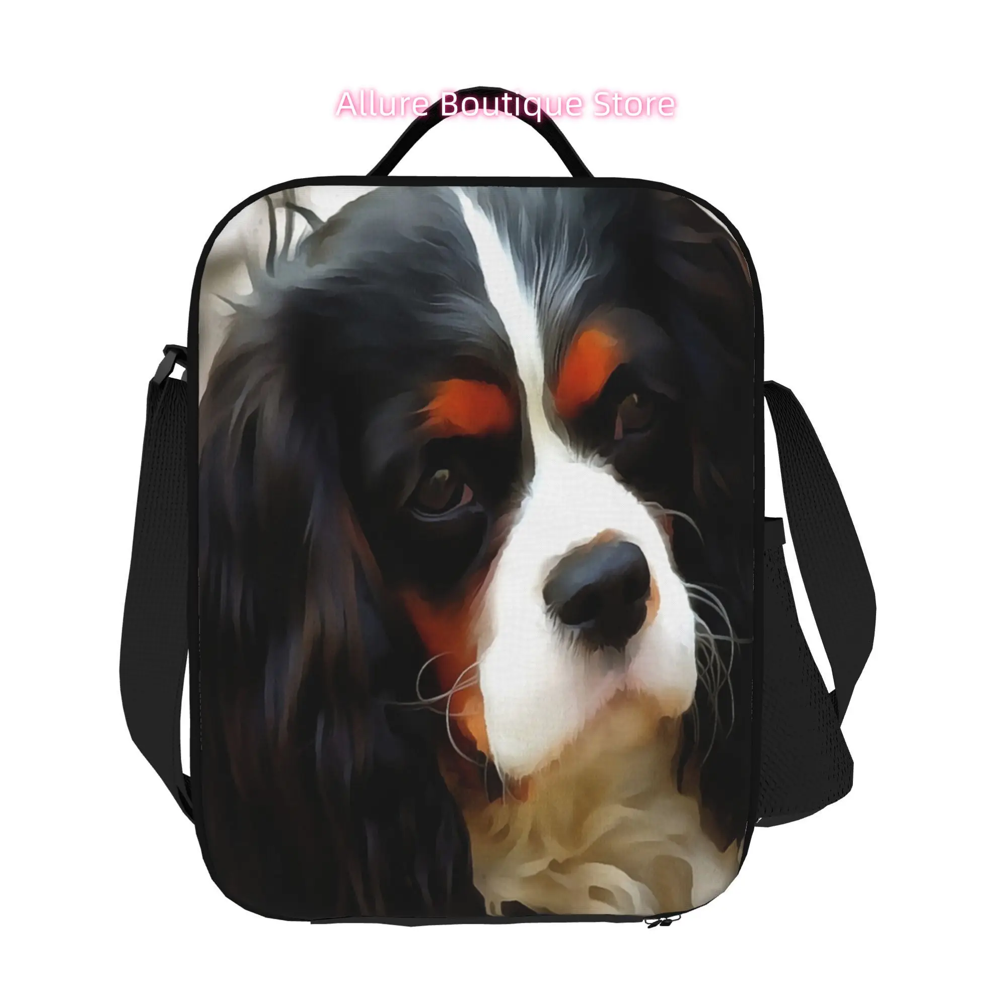 Casual Tote Bag Featuring a Portrait of a King Charles Cavalier Spaniel, Perfect for Work, Office, Travel, Weekend Trips, And Ev
