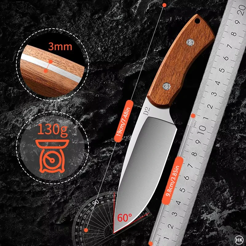 Cutting knife, stainless steel cutting knife, forged cutting knife, outdoor camping multi-purpose knife, with knife cover U9195