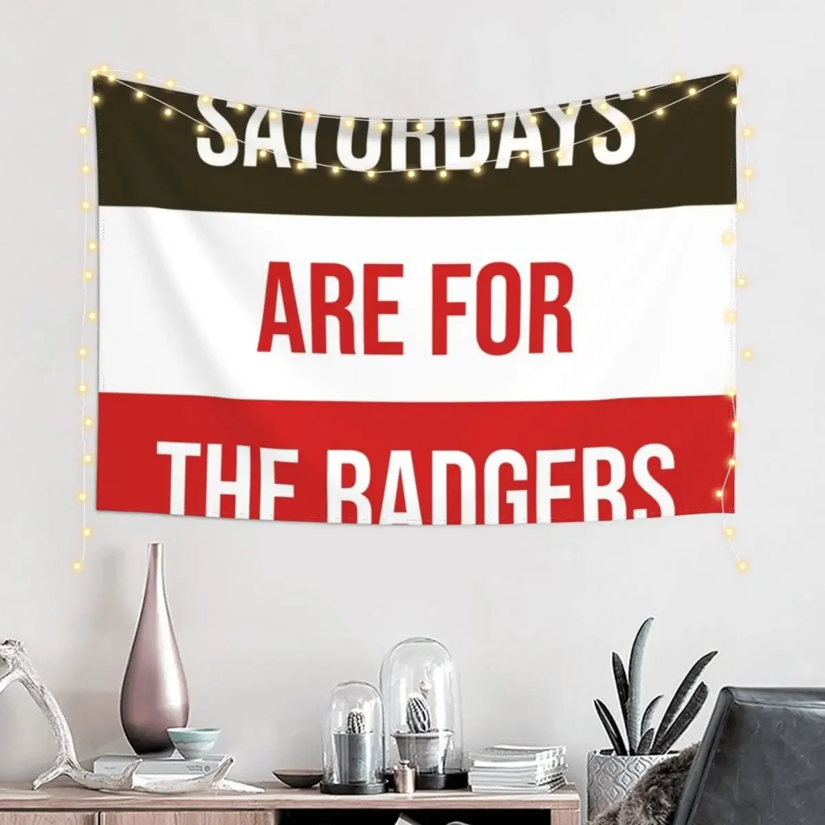 Saturdays are for the Badgers University of Wisconsin Tapestry Home Decorations Aesthetic Korean Room Decor For Bedroom Tapestry