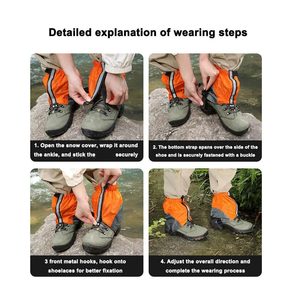 Low Trail Hiking Gaiters Ankle Protective Shoe Covers with UV Protection Lightweight and Adjustable for All Seasons