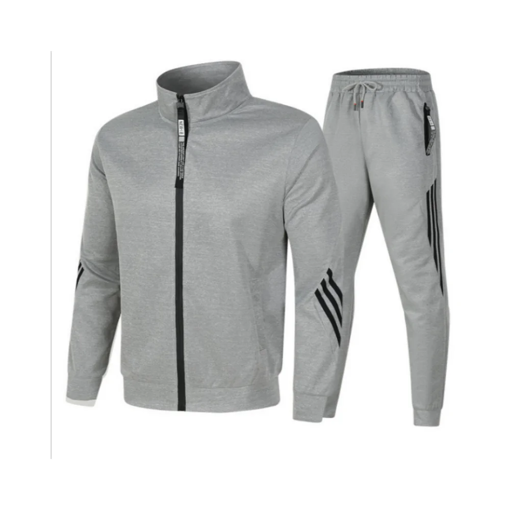 Men Tracksuit 2 Pieces Men\'s Winter Jacket Casual Zipper Stand-up Collar Sportswear+Pants Sweatshirt Sports Suit Sets Clothing