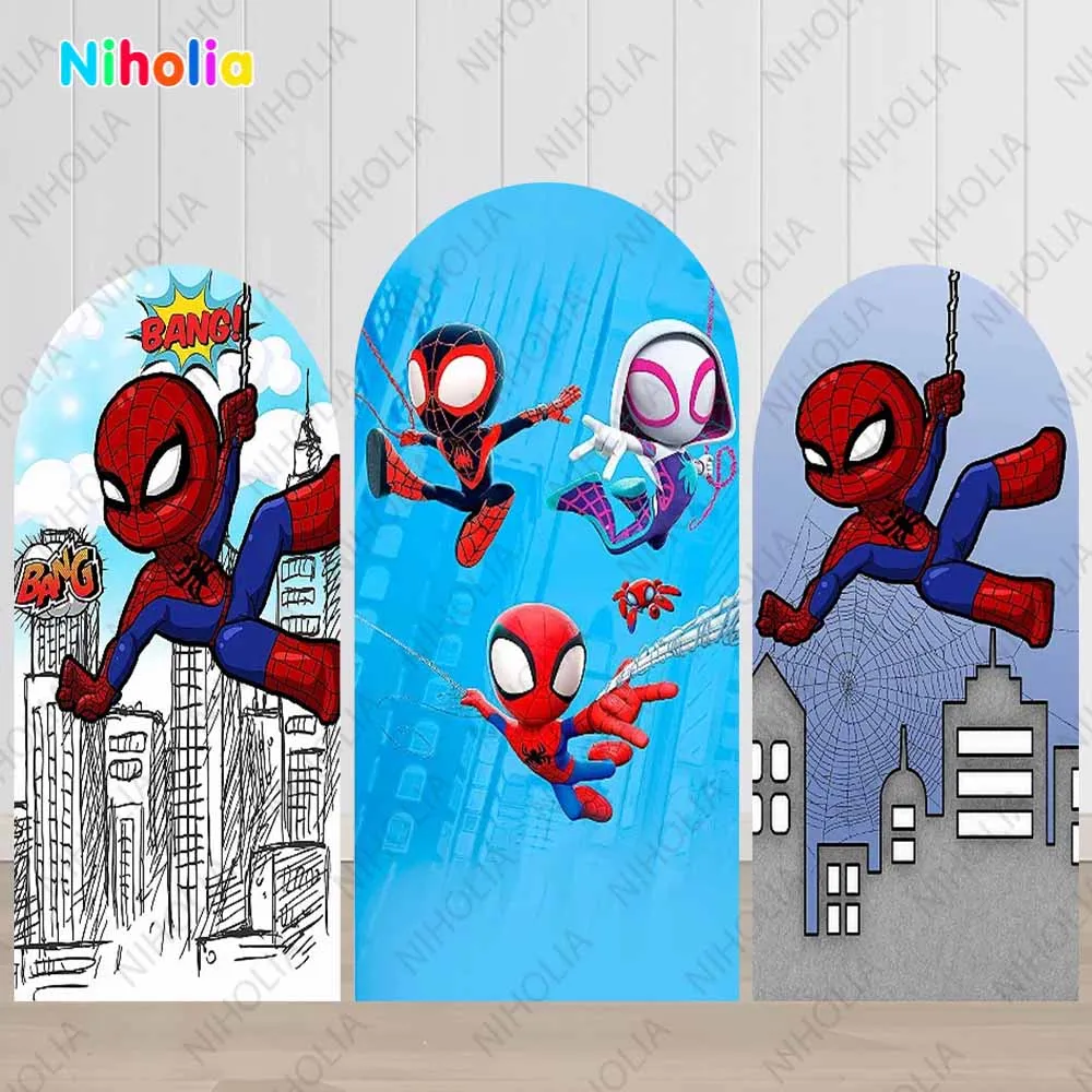 

Spidey And His Amazing Friends Backdrop Arch Cover Kids Birthday Decoration Party Photograph Background Baby Shower Photo Booth