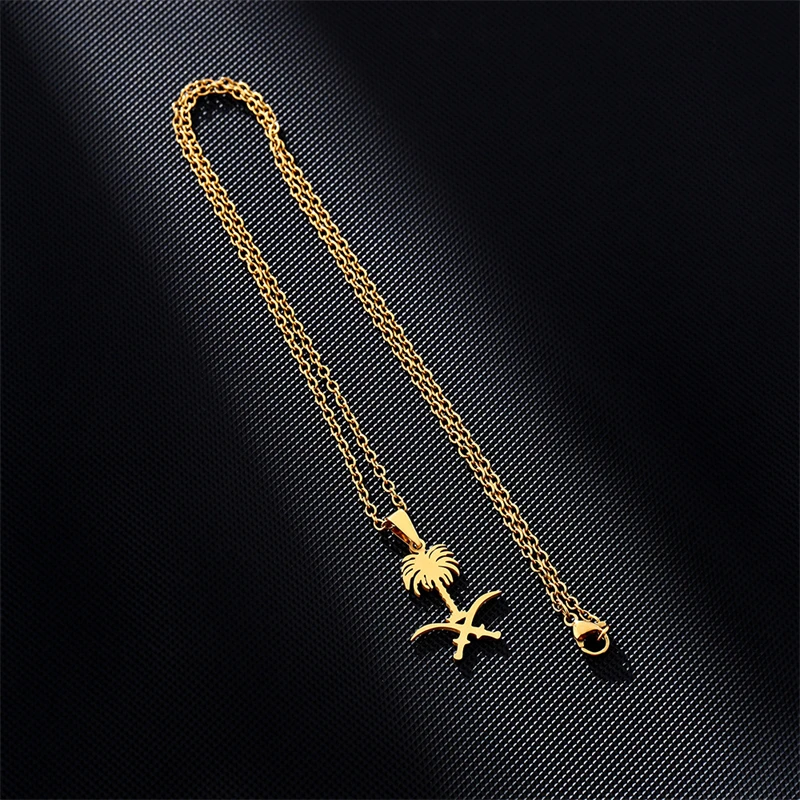 Saoedi-Arabië Nationaal embleem symbool hanger ketting koninkrijk Saoedi-Arabië badge charme sieraden titanium staal Arabische accessoire