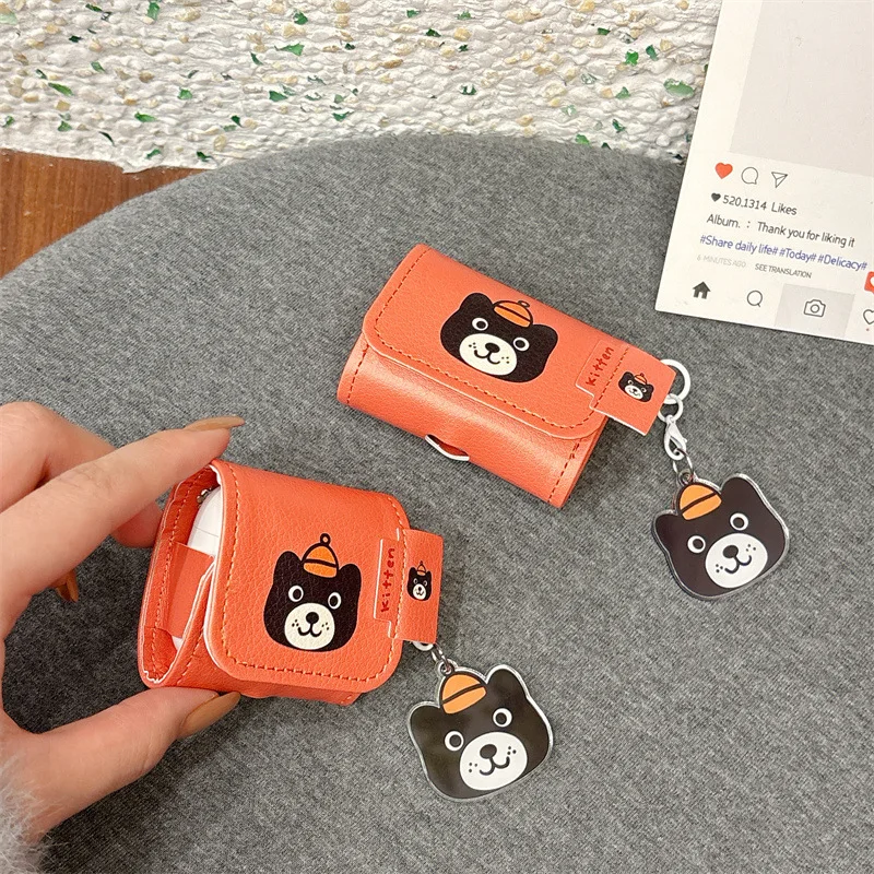 Suitable for Samsung Galaxy Buds3Pro FE protective case and Huawei Pro5, Redmi 6Pro  Redmi 5Pro cartoon leather case cute