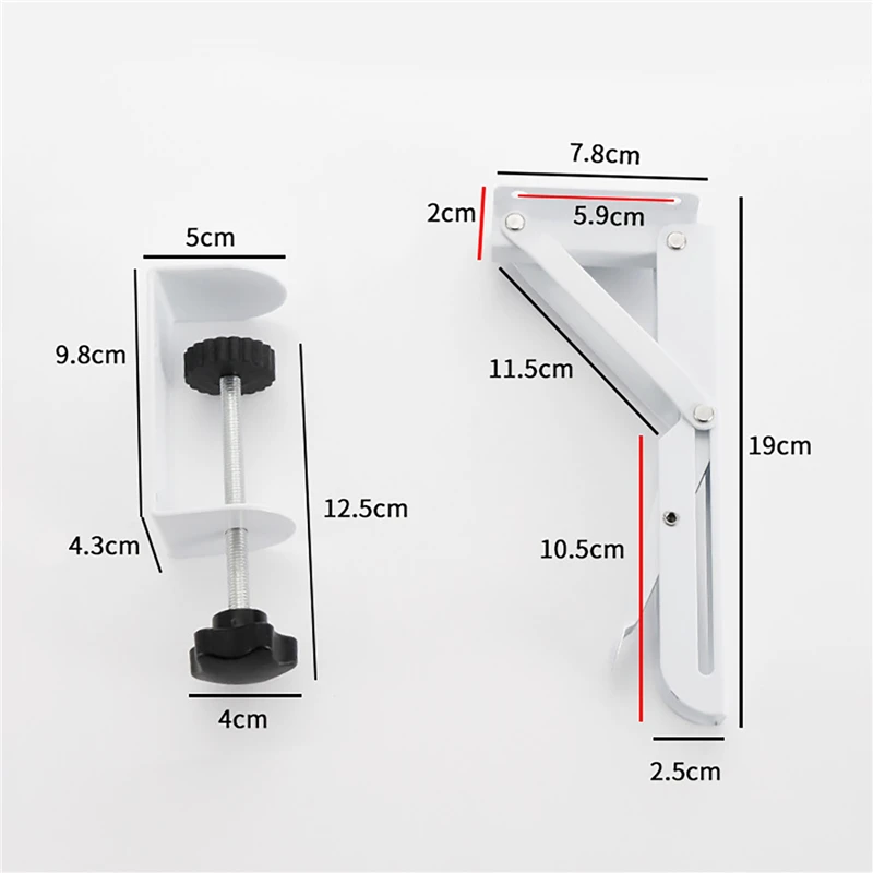 Soporte de placa de extensión sin perforaciones, accesorio de 2 piezas para teclado, almohadilla redonda, ordenador de escritorio, soporte plegable ajustable