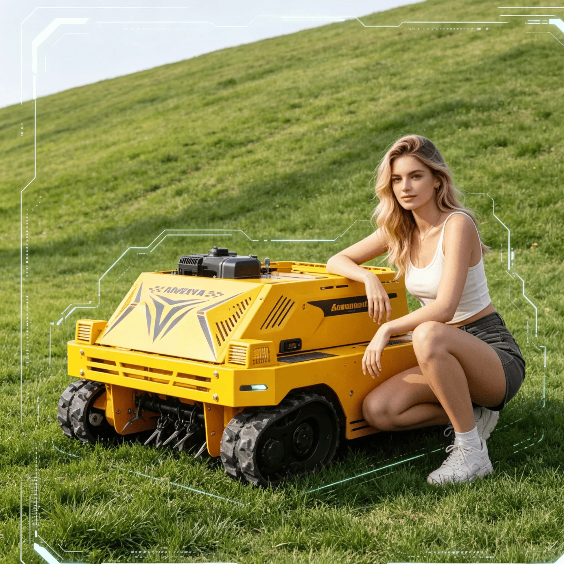 

Customized lawn mower robot wireless control garden machine high efficiency tool for residential lawn trimming and grass care