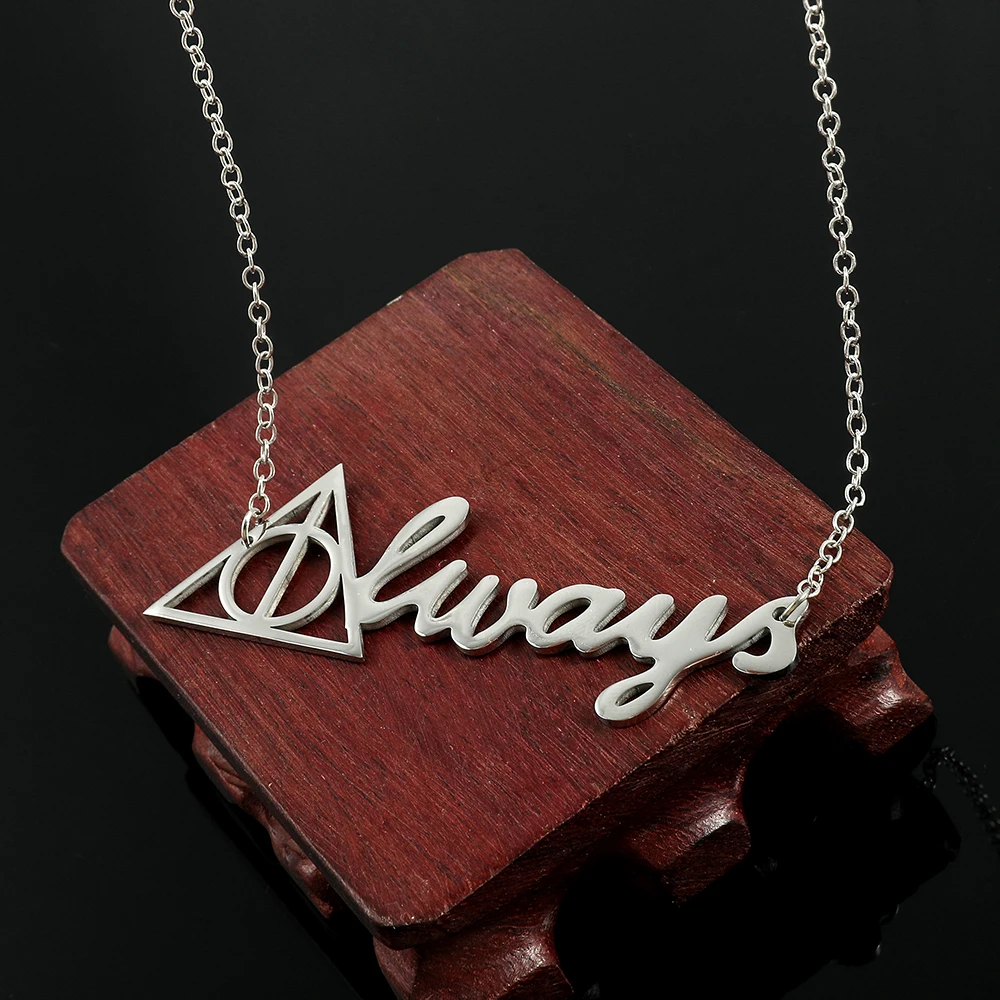 Deathly Hallows Always Pendant Necklace for Women Girls Silver Color Accessories Jewelry Gifts