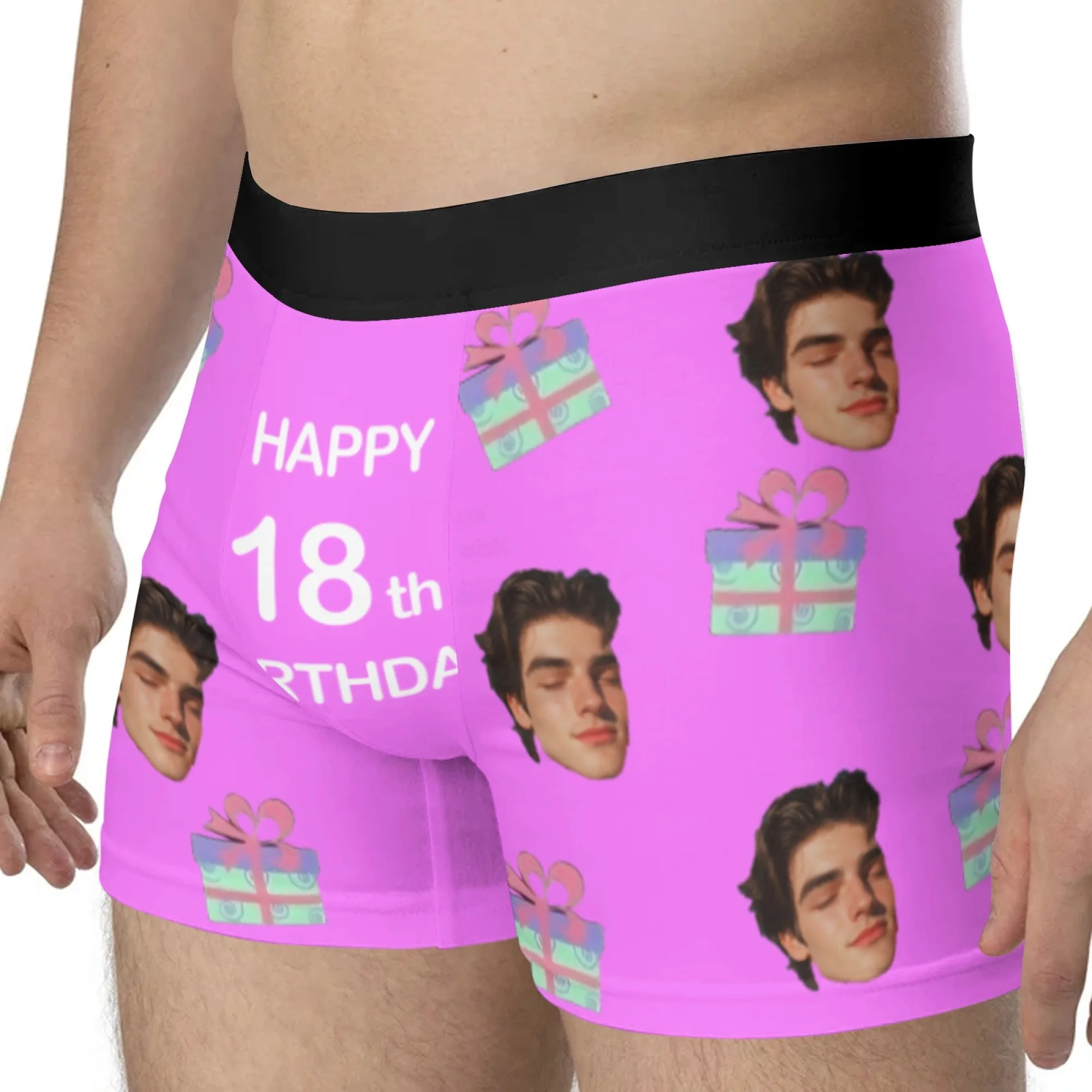 Personalized Face Photo Underwear Custom Boxer Briefs Custom Men Valentine's Day Gift For Husband Anniversary Gift for Dad view 3