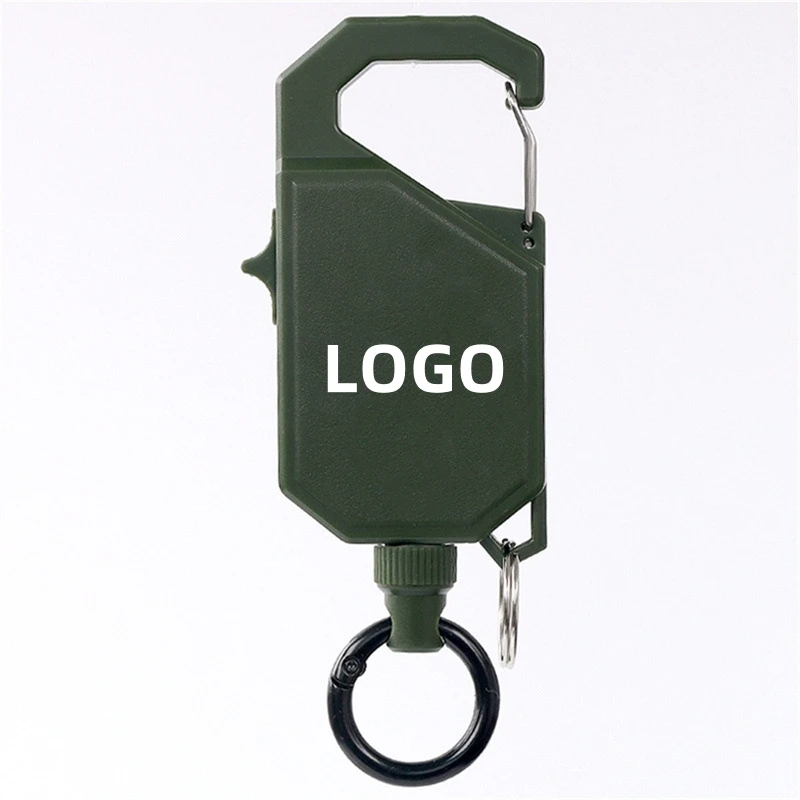 Wholesale 100pcs custom logo Heavy Duty Retractable Badge Reel Keychain Holder with Removable Nylon Webbing Clip wj21