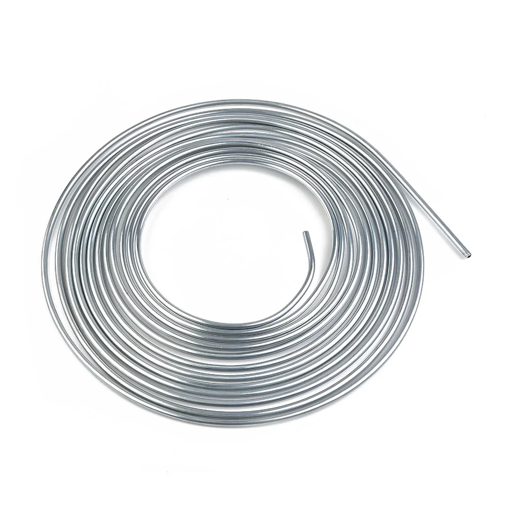 25 Ft 3/16 Brake Line Kit Steel Tube Roll With 16*Fittings Silver Flexible Car Accessories Pipe Nut 3/16 (9 / 16-18 I) X 2