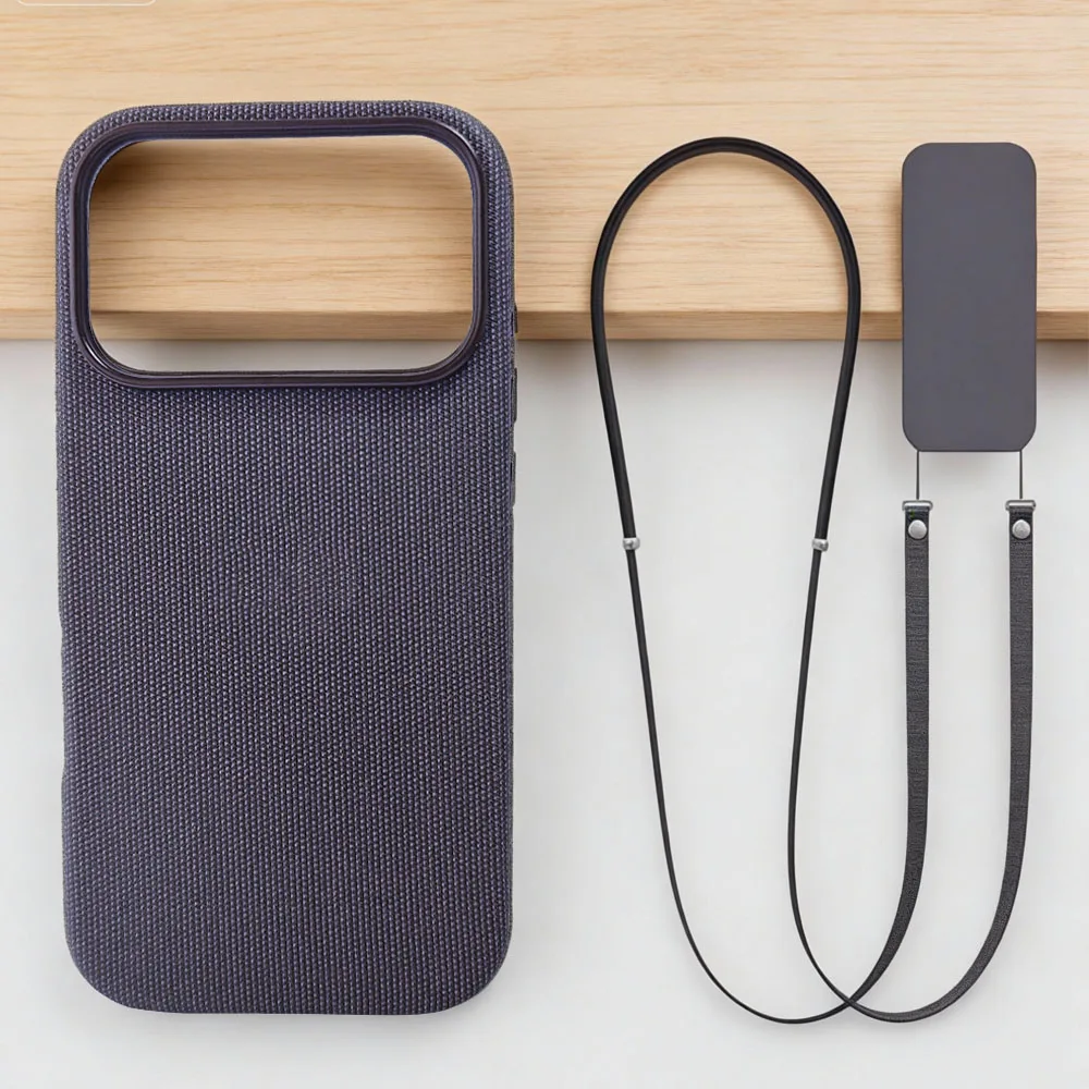 الراقية الرسمية المغناطيسي المنسوجة حزام جراب هاتف آيفون 17 برو ماكس الهاتف Crossbody الحبل ولا شعار جراب هاتف