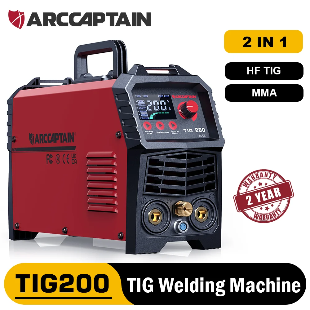 

ARCCAPTAIN TIG Welder Portable Synergic Contol 2 IN 1 HF TIG MMA 2T 4T DC Inverter LED Digital Display For Household Soldering