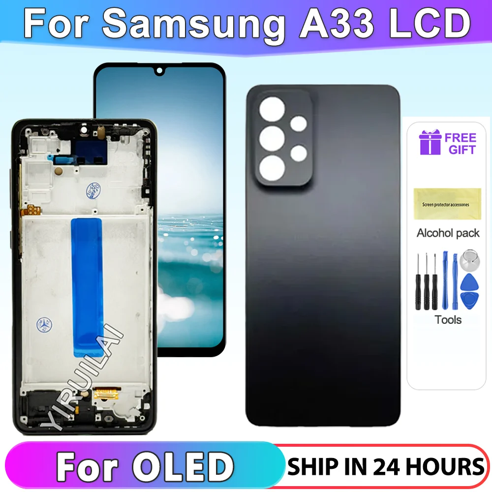 

OLED for Samsung Galaxy A33 5G LCD Display Touch Screen Digitizer Assembly Panel For Samsung A33 5G A336 A336E A336B A336M A3360