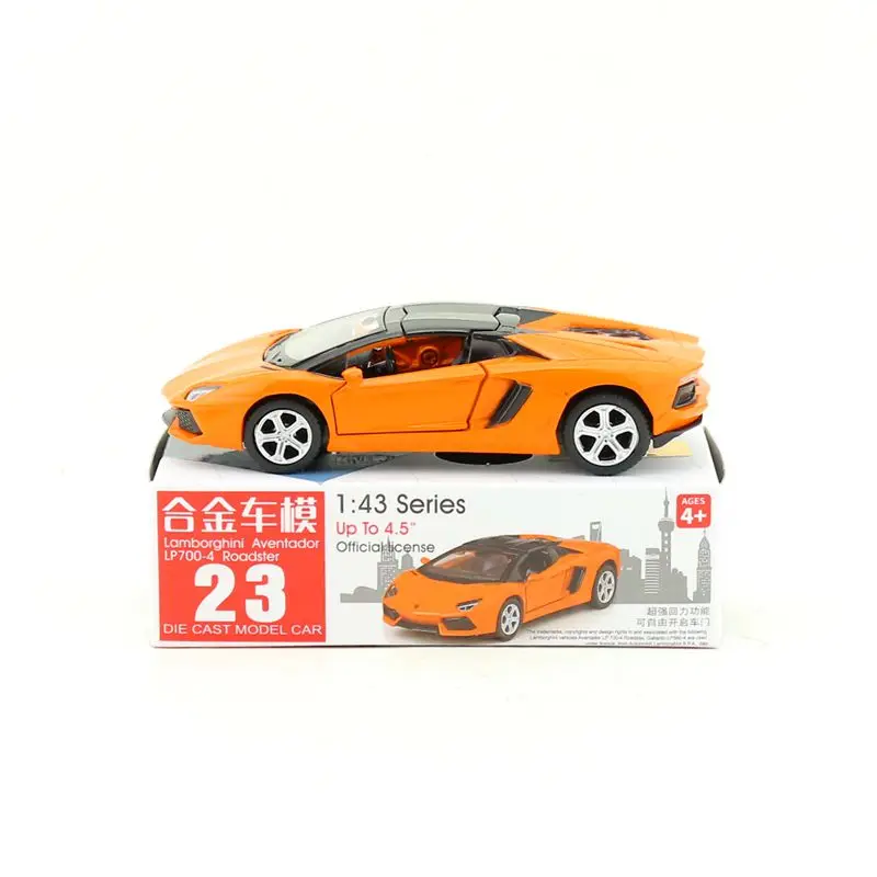 1:43 Lamborghini LP700-4 lega tirare indietro giocattoli modello di auto veicoli Garage Kit regali decorativi colore casuale