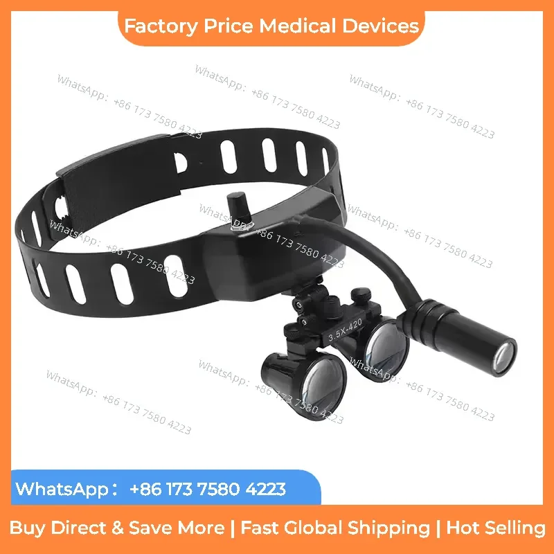 2026 Low Price Head-mounted Examination Led Light Binocular Magnifier Loupe 2.5X 3.5X fastshipping