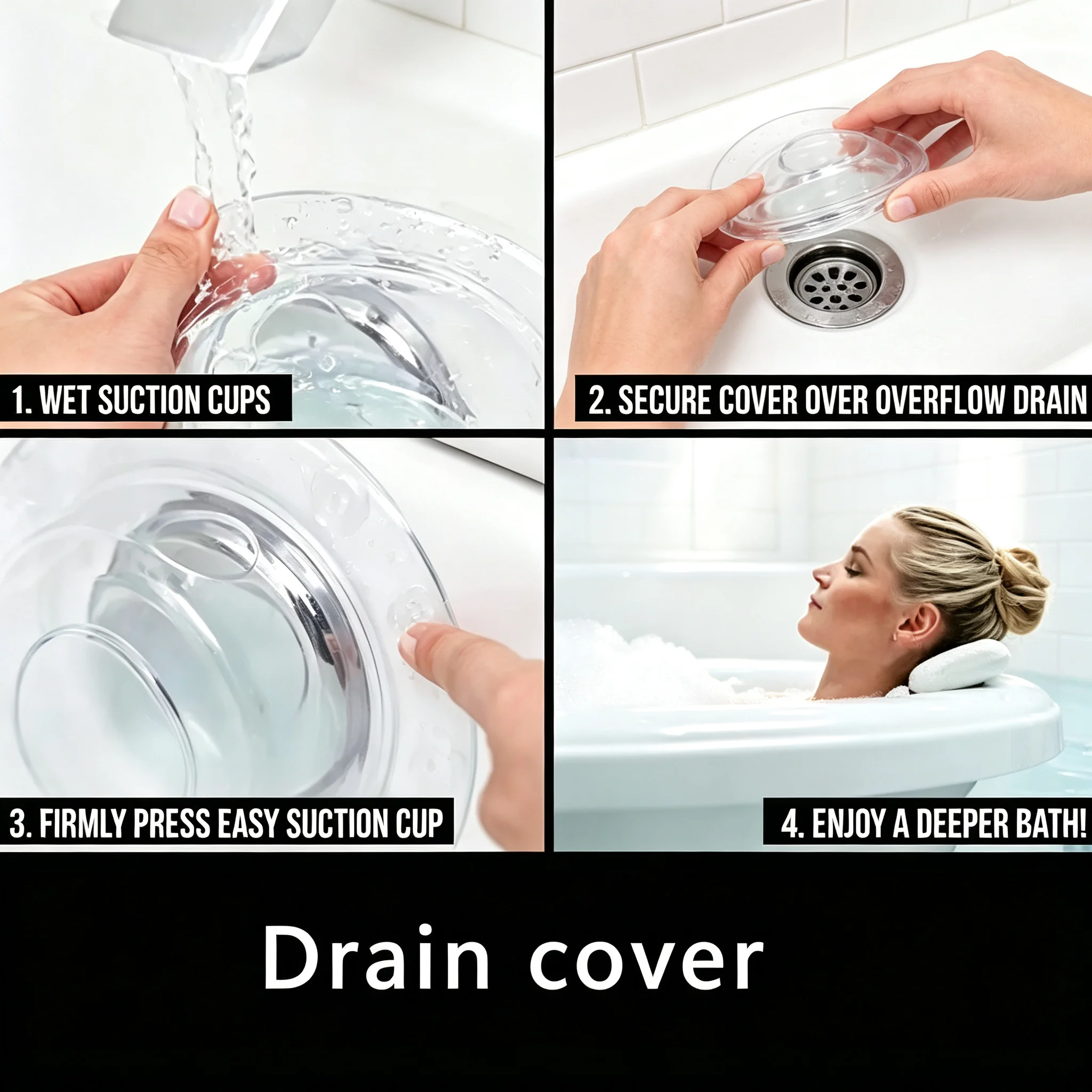 Universal Silicone Bathtub Overflow Drain Plug Leak‑Proof Water Blocking Cover Practical Sealing Accessory for Household Bathtub