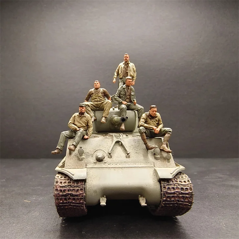 1:72 نموذج ثلاثية الأبعاد الطباعة رسمت الراتنج 5 قطعة جنود الدبابات العسكرية الأمريكية عمل الشكل DIY بها بنفسك المشهد ملحق جمع عرض المشجعين #6