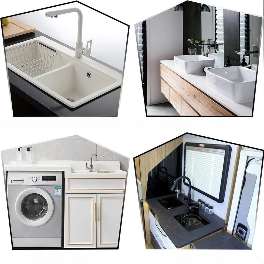 Adjustable Sink Drain Pipe Kit for Kitchen and Bathroom Flexible P Trap Compatible with 1 1/2 and 1 1/4 Inch Pipes
