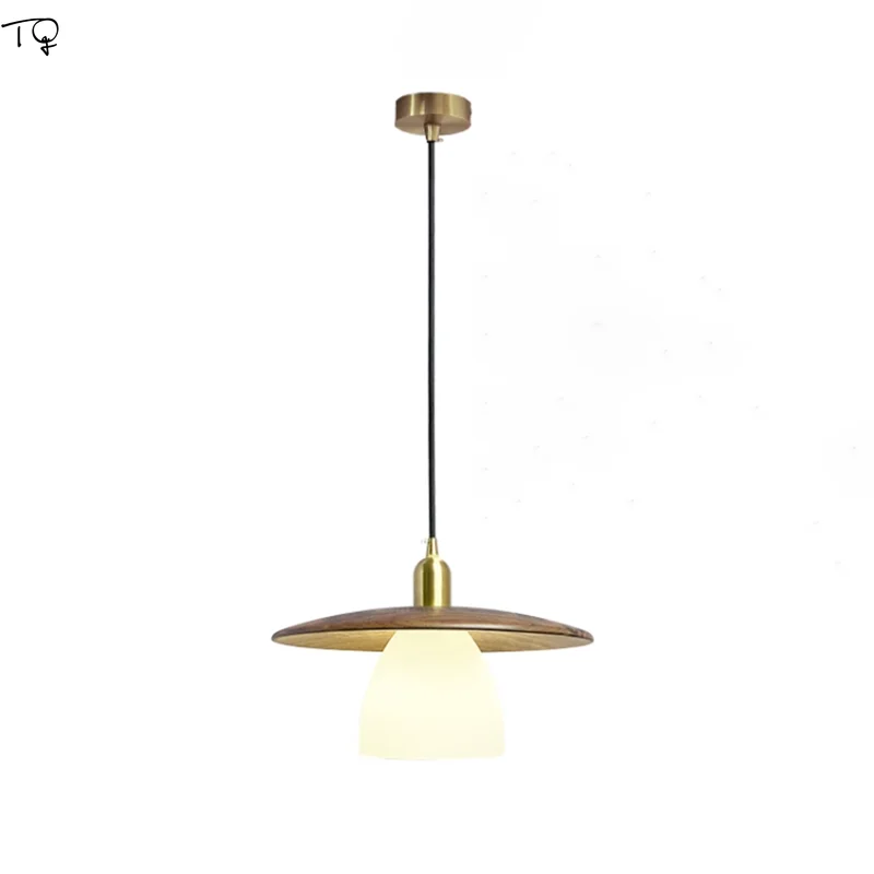 

Japanese Wabi-sabi Copper Solid Wood Pendant Lights LED E27 Modern Light Fixtures Home Decor Restaurant Study Homestay Tea House