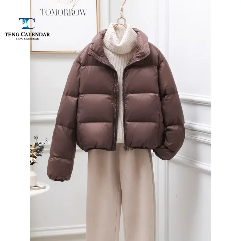 

Short Down Jacket, American Kento Style Fashionable Thick and Small-sized Stand Up Collar Bread Jacket, Women Winter New Style