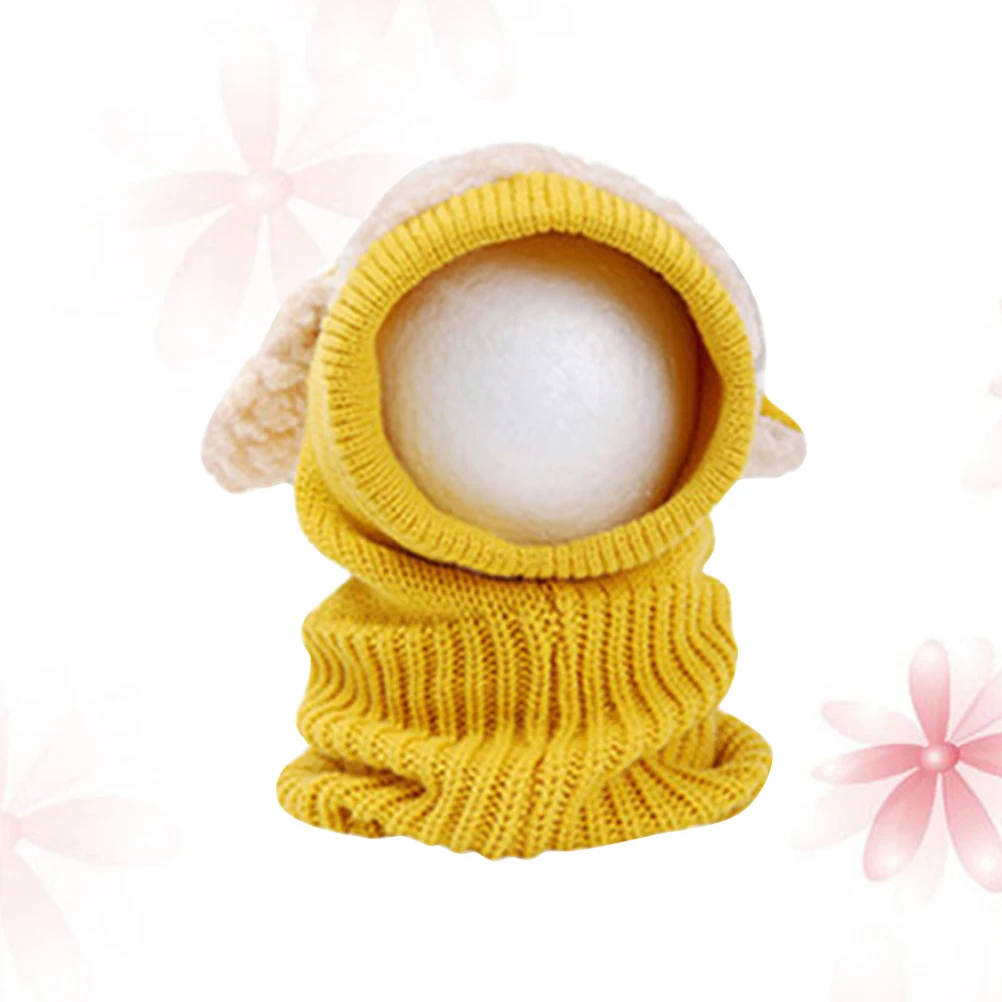 الكاكي الشتاء جرو تصميم دافئ محبوك الصوفية Coif هود وشاح قبعة لينة بسط سميكة لطيف #1