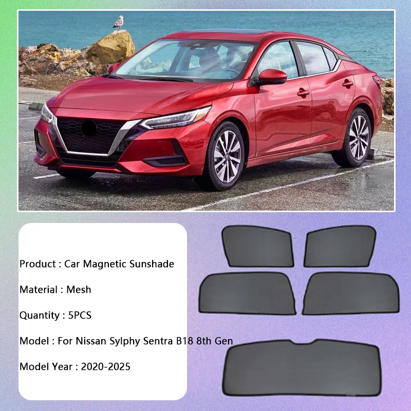 For Nissan Sylphy Sentra B18 8th Gen 2020 2021 2022 2023 2024 2025 Magnetic Sunshade Curtain Visor Net Car Auto Part Accessories