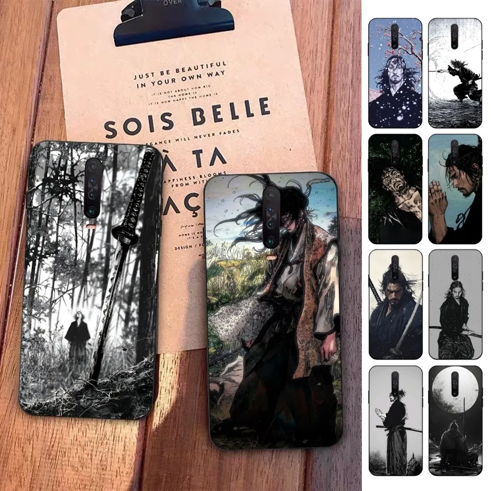 Manga M-Miyamoto M-Musashi Vagabond Phone Case For Redmi 5 6 7 8 9 10 Plus Pro 6 7 8 9 A GO K20 K30 K40 Pro Plus F3 Fundas