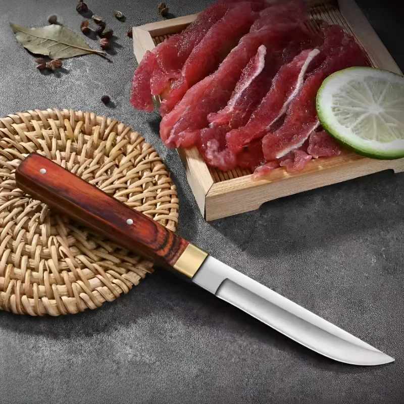 Mongolian Table Knife High Hardness Boneless Stainless Steel Sharp Slicing Knife Meat Cutting Fruit Knife Kitchen Accessories