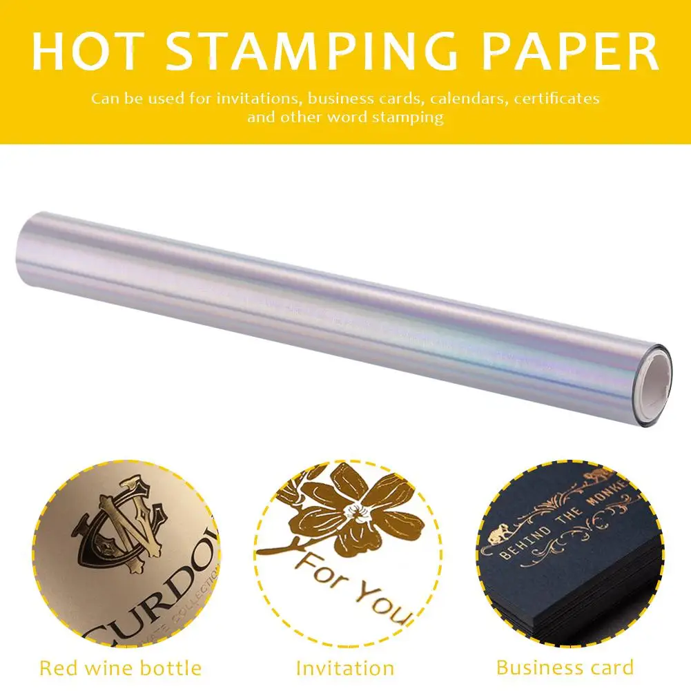 Foil Paper 19.3cmx5m Holographic Heat Transfer Foil Roll Hot Stamping Foil Paper Holographic Heat Transfer DIY Crafts
