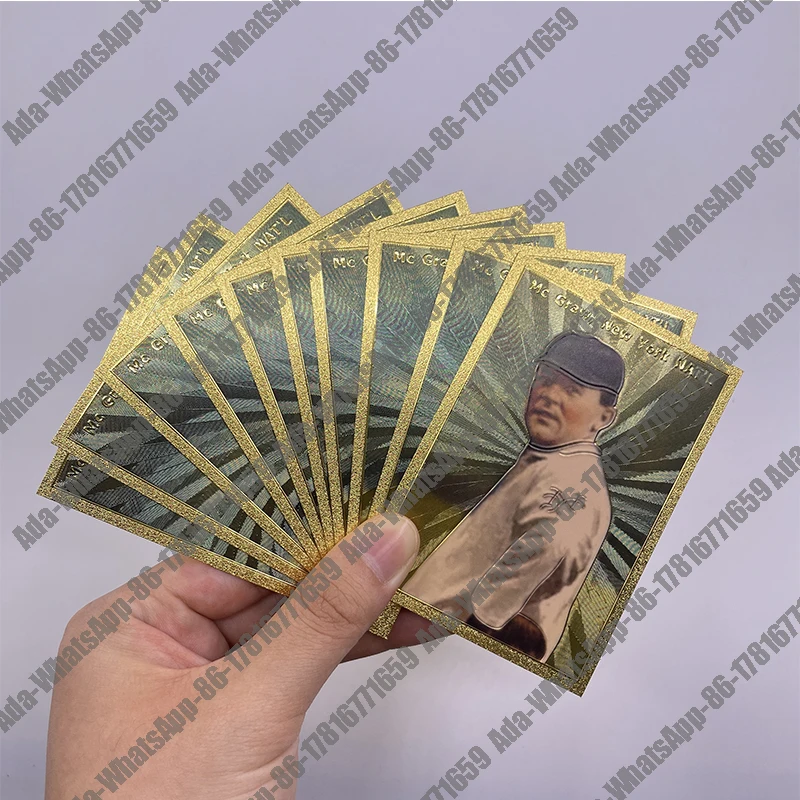 A collection of 18 famous baseball player gold foil small cards for collection and commemoration