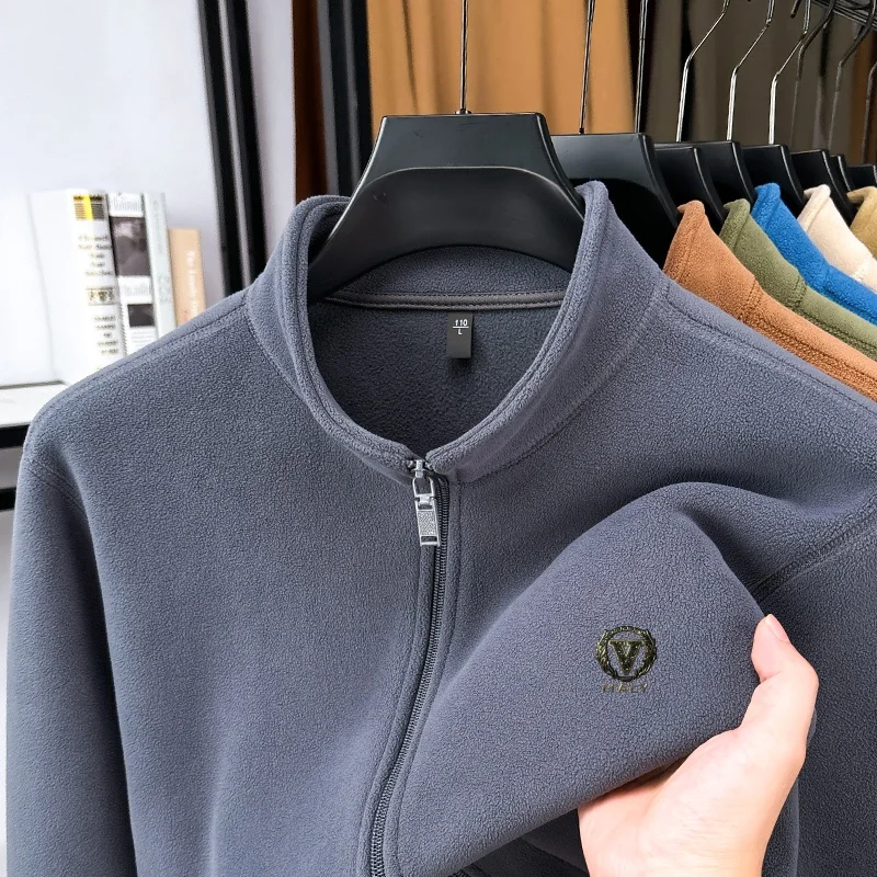 

Hot Selling Original Design Men's Stand Up Collar Zipper Coat Winter New Arrival Print Zipper Jacket Business Commuting Menswear