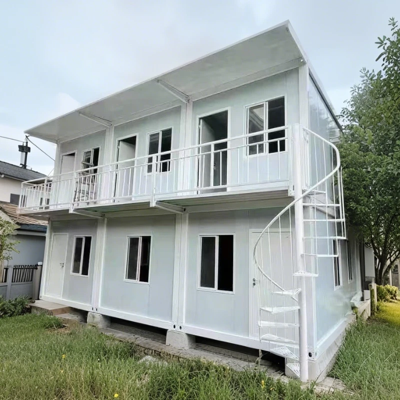 منازل حاوية فاخرة قابلة للفصل مكونة من طابقين، مباني سكنية جاهزة مباشرة من المصنع، منزل إغاثة مؤقت قابل لإعادة الاستخدام #1