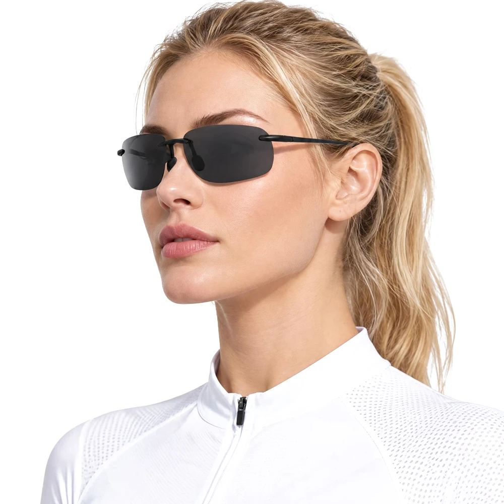 Ultralight TR90 Polarized Sunglasses Men Women Frameless Driver Driving Sun Glasses Fashion Outdoor Fishing Hiking Sports Shades
