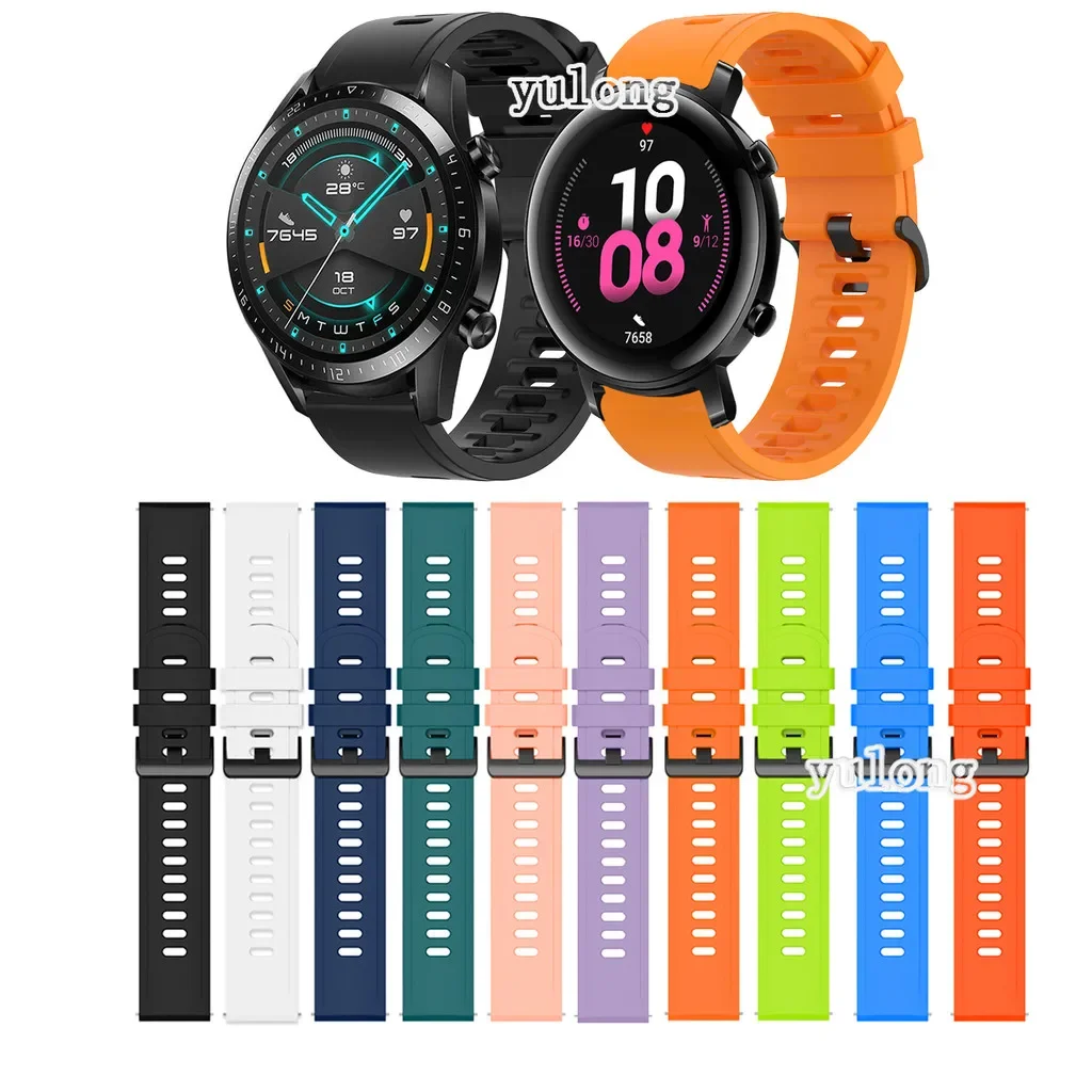 

20mm 22mm Silicone Strap for Huawei Watch GT5 GT3 GT4 SE GT2 GT2e Watch4 Watch3 Pro GT 2 3 4 2e 42mm 43mm 46mm Watch Band