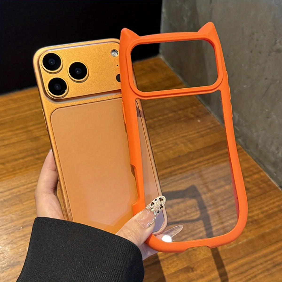 Transparente TPU-3D-Katzenohr-Handyhülle für iPhone 17, 13, 14, 15, 16, Pro Max Plus 17, Air-Ins, niedliche, stoßfeste Acryl-Rüstungsabdeckung