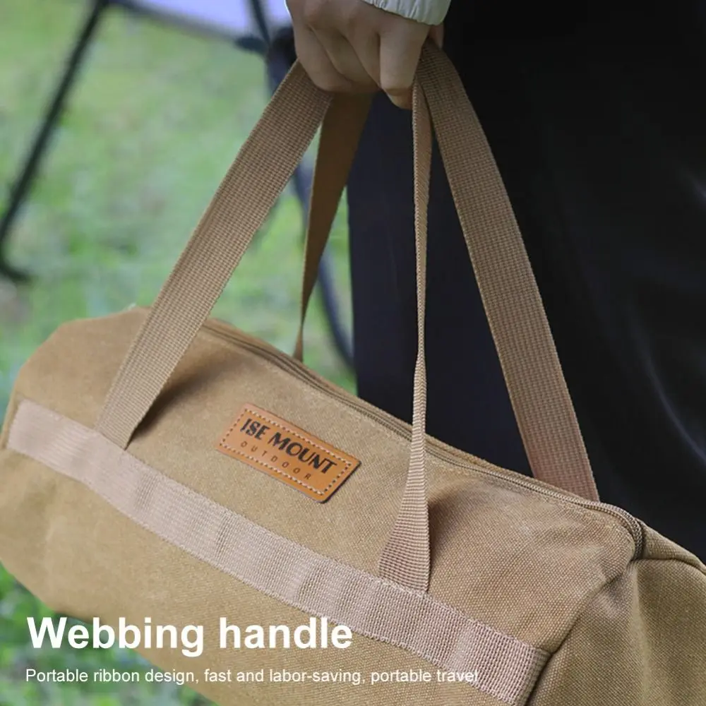 

Большая вместительная сумка для хранения инструментов для кемпинга с длинной ручкой, цилиндр, органайзер для инструментов для кемпинга, дышащая эргономичная ручка