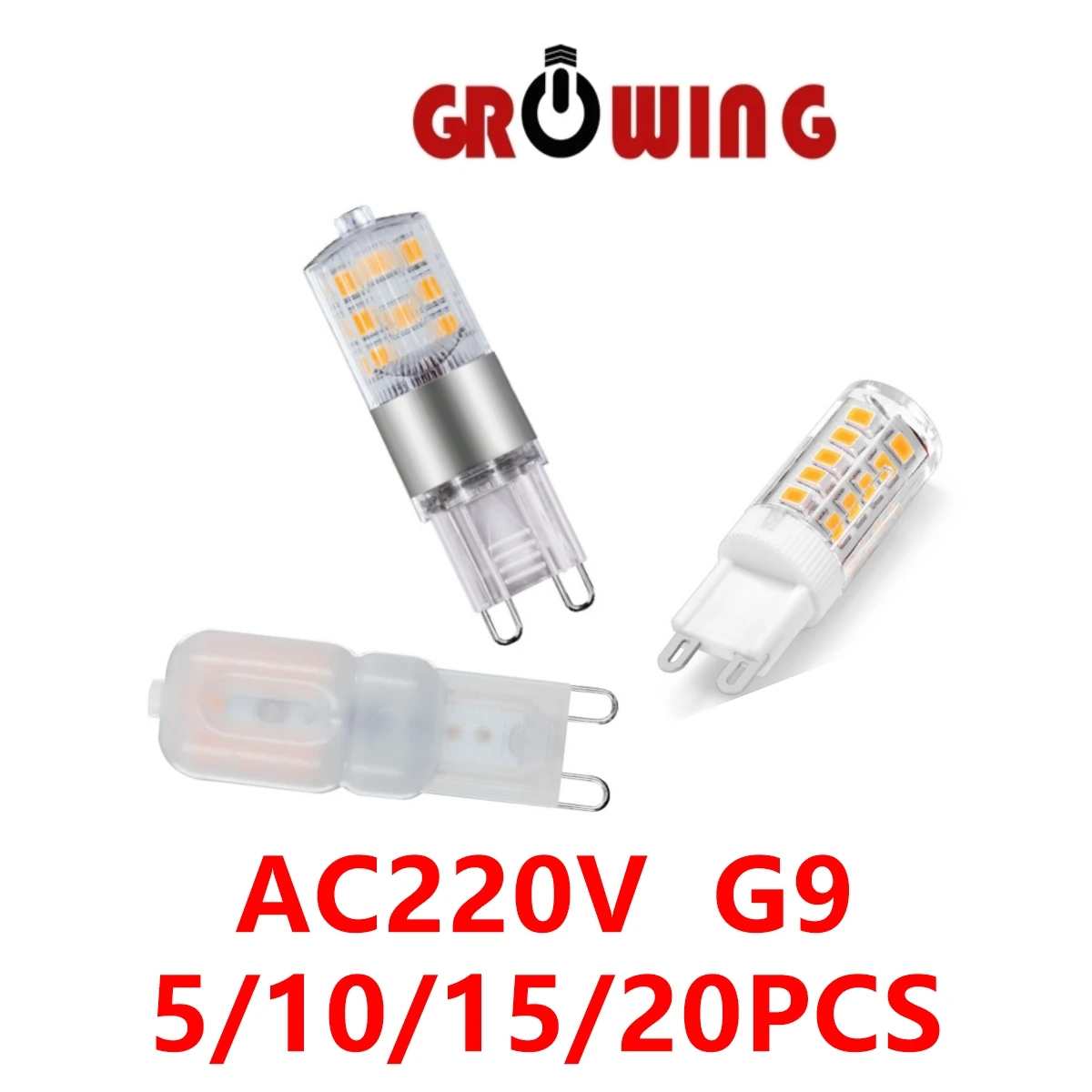 

5-20PCS LED Mini G9 in-line bulb Corn Light AC220V 3W super bright non-strobe warm white light can replace 20W 50W halogen lamp