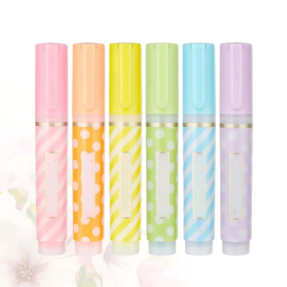 

6pcs Highlighter Fluorescent Liquid Chalk Pen Light Color Maker Painting Drawing Pens for Whiteboard
