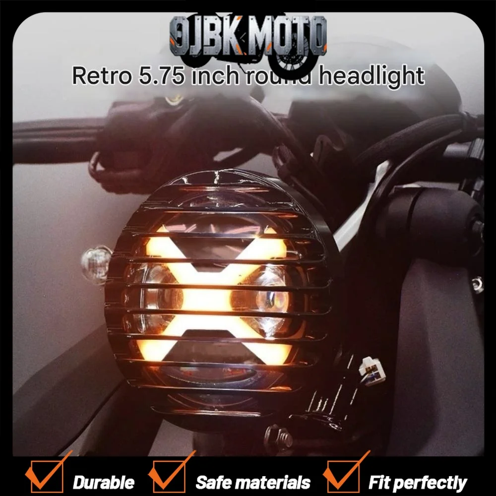 

【Perfect fit】BENDA Napoleon bob 250 ROCK250 ChinchiIIa300 Dark Flag500 Retro Round Headlight Assembly