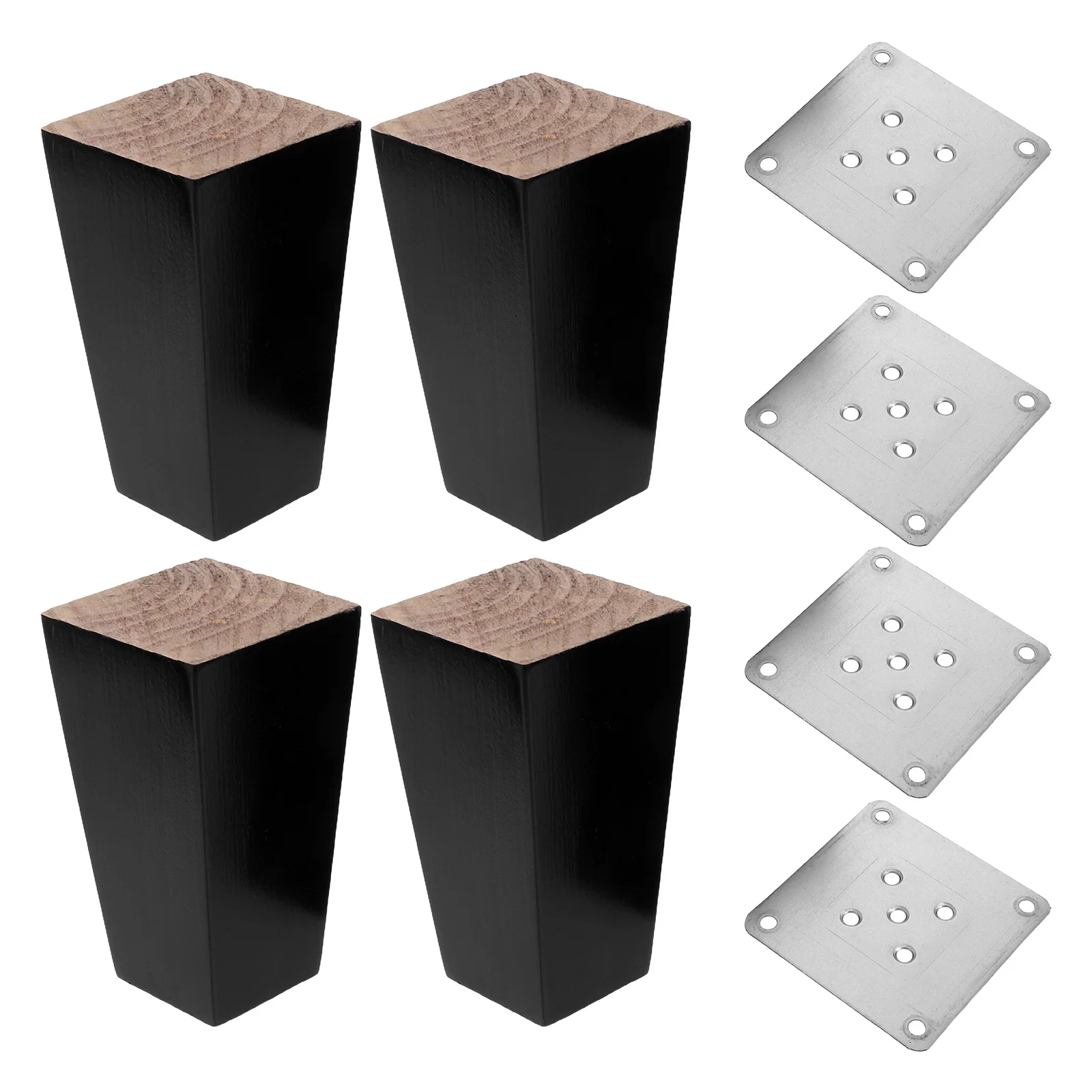 4pcs Solid Wood Sofa Legs 10Cm Square Furniture Feet For Couch Recliner Table Nightstand Dresser Chair Sectional Replacement