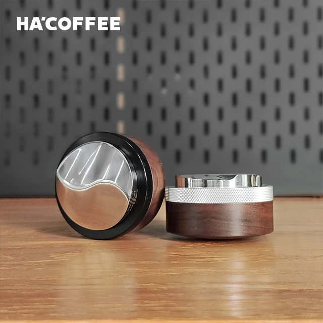 Wholesale Coffee Distributor Tamper 51mm 5 m 58mm Wood Head Adjustable Depth Espresso Hand Taper for Portafilter Kitchen Tool