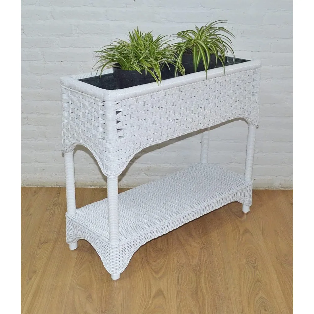 

Wicker Plant Stand Tiffany Window Box Style White