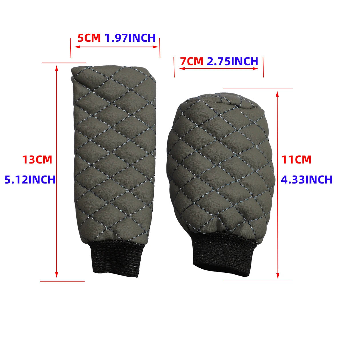 2 Sets PU Leather Stereo Embroidery Car Handbrake Cover Handle Set Manual Gear General Automotive Supplies