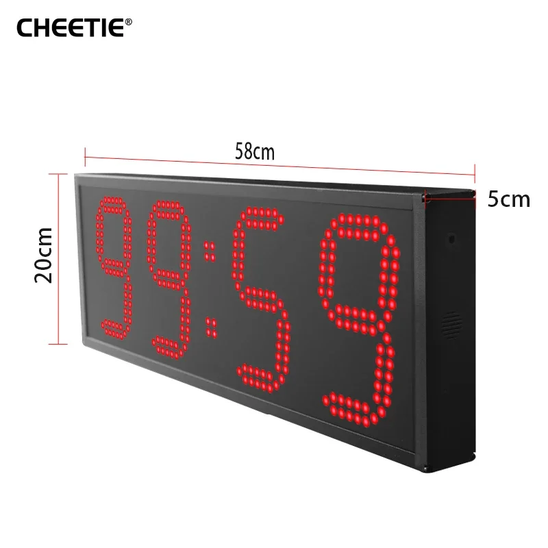 CHEETIE CP027 Programmable Blue 4 Digits 6 Inch Digital Interval Clock LED Wireless Stopwatch Wall Crossfit Timer