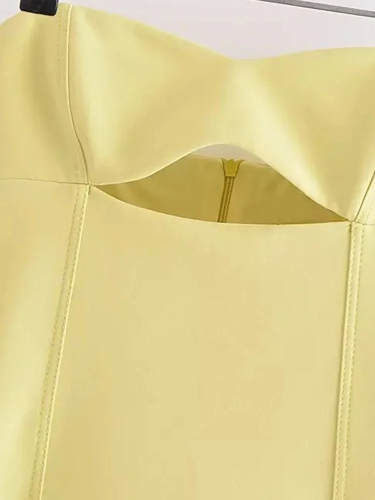 TRZA-Women's Strapless Hollow Out Mini Dress, Sexy Sweetheart Neck, Back Zipper, Female Dresses, Fashion image 3