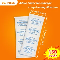 150pcs 5g Silica Gel Desiccant Moisture Absorber Food Grade Anti Humidity Desiccant Agent Silica Gel Desiccant Dehumidifier