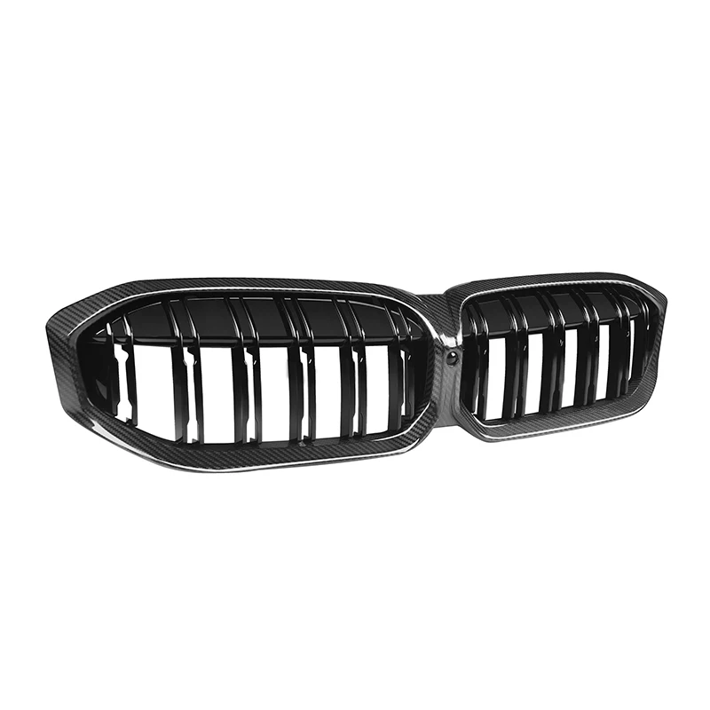 Dry Carbon Fiber +ABS Double line grille For G20 G21 LCI 2023+ Front Center Grill replacement car  Bumper grills