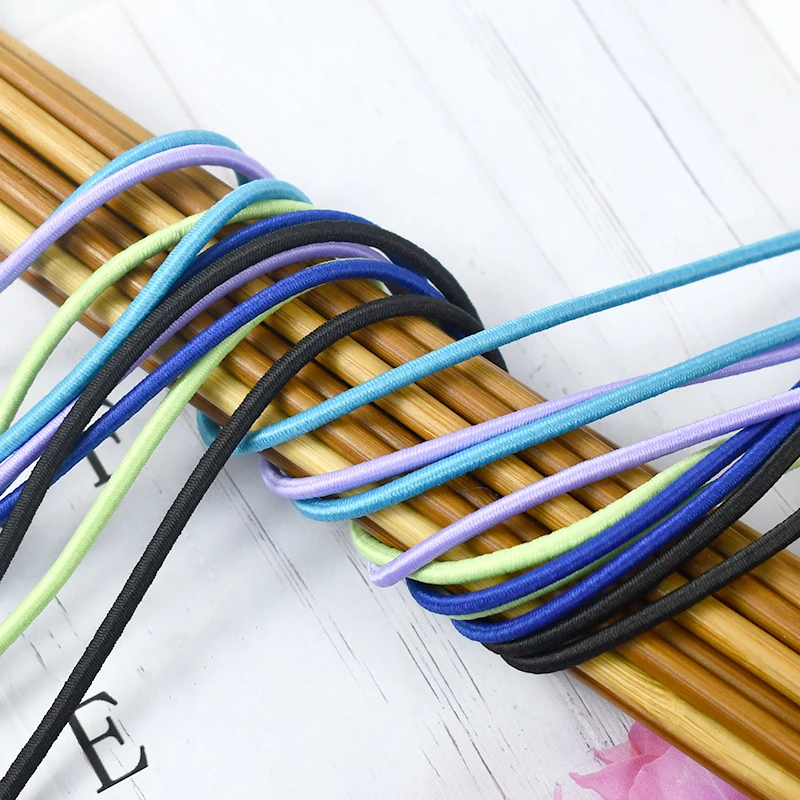 

2/5/10/20M 2.8mm Color Underwear Elastic Cord Hair Hat Decoration Spring Rope Belt Round Stretch Band DIY Sewing Accessories