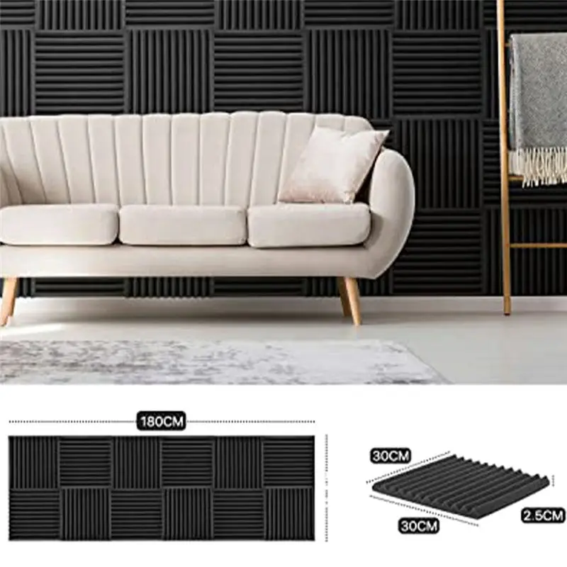 AEE3-24PCS Aislamiento acústico de espuma acústica Aislamiento acústico de pared para podcasts Reduce el ruido (30 x 30 x 2,5 cm)