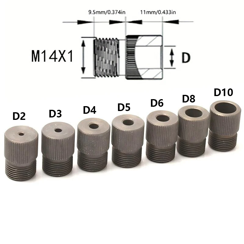 Boccola guida per trapano per la lavorazione del legno da 7 pezzi (M14x1) 2-10MM in acciaio per maschera di centraggio 3 in 1 per maschera per fori tascabili